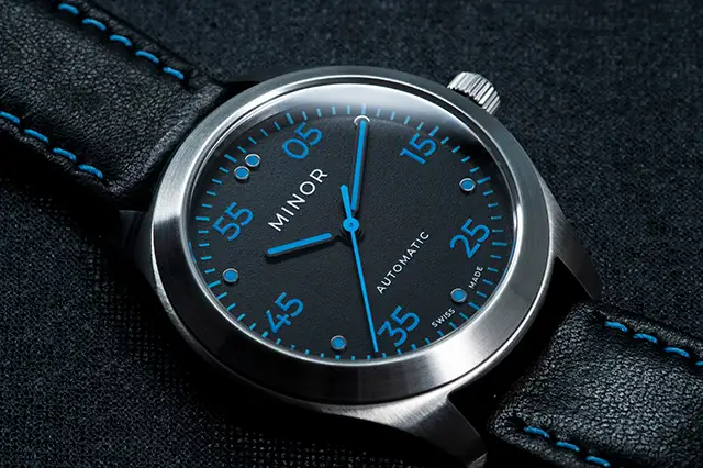 Swiss Made Automatic Watch Minor Heritage Black &amp; Blue - minorwatches.com