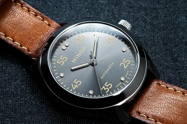 Swiss Made Automatic Watch Swiss Made Minor Heritage Elegance Grey - minorwatches.com