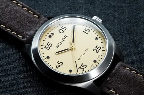 Swiss Made Automatic Watch Swiss Made Minor Heritage Classic Beige - minorwatches.com